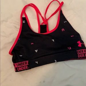 Under armor neon and black sports bra